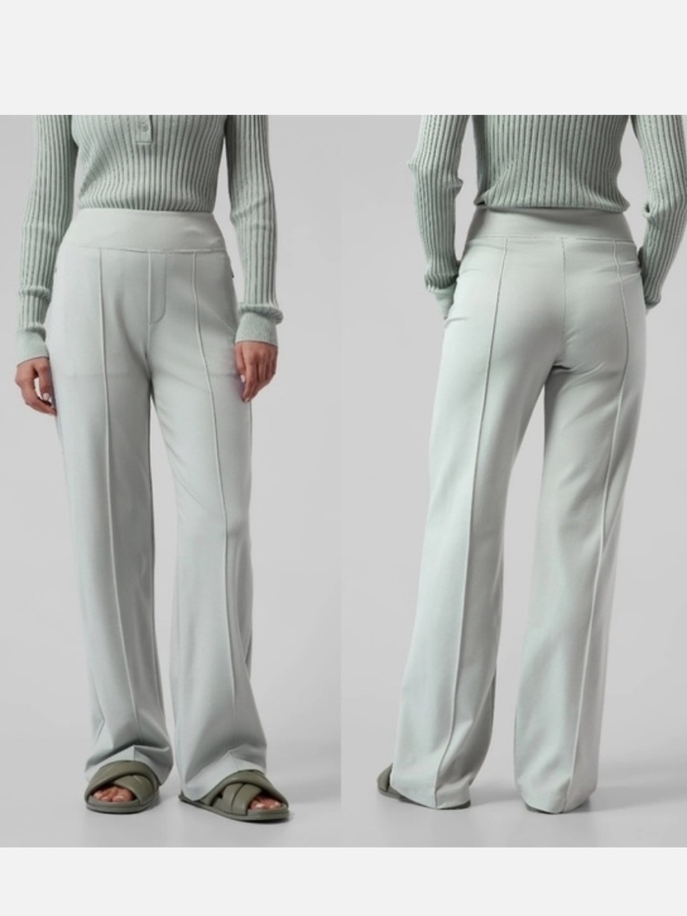 Athleta Light Mint Wide-Leg Ponte Pants